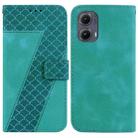 For Motorola Edge 2024 Seven-shaped Embossed Leather Phone Case(Green) - 1