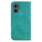 For Motorola Edge 2024 Seven-shaped Embossed Leather Phone Case(Green) - 3