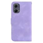 For Motorola Edge 2024 Seven-shaped Embossed Leather Phone Case(Purple) - 3