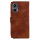 For Motorola Edge 2024 Seven-shaped Embossed Leather Phone Case(Brown) - 3