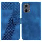 For Motorola Edge 2024 Seven-shaped Embossed Leather Phone Case(Blue) - 1