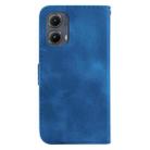 For Motorola Edge 2024 Seven-shaped Embossed Leather Phone Case(Blue) - 3