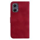 For Motorola Edge 2024 Seven-shaped Embossed Leather Phone Case(Red) - 3