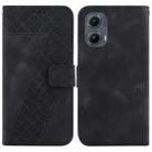 For Motorola Edge 2024 Seven-shaped Embossed Leather Phone Case(Black) - 1