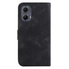 For Motorola Edge 2024 Seven-shaped Embossed Leather Phone Case(Black) - 3