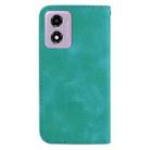 For Motorola Moto G04s / Moto E14 Seven-shaped Embossed Leather Phone Case(Green) - 3