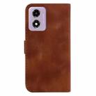 For Motorola Moto G04s / Moto E14 Seven-shaped Embossed Leather Phone Case(Brown) - 3