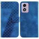 For Motorola Moto G04s / Moto E14 Seven-shaped Embossed Leather Phone Case(Blue) - 1