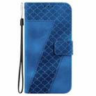 For Motorola Moto G04s / Moto E14 Seven-shaped Embossed Leather Phone Case(Blue) - 2