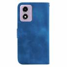 For Motorola Moto G04s / Moto E14 Seven-shaped Embossed Leather Phone Case(Blue) - 3