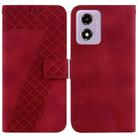 For Motorola Moto G04s / Moto E14 Seven-shaped Embossed Leather Phone Case(Red) - 1