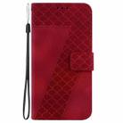 For Motorola Moto G04s / Moto E14 Seven-shaped Embossed Leather Phone Case(Red) - 2