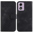 For Motorola Moto G04s / Moto E14 Seven-shaped Embossed Leather Phone Case(Black) - 1