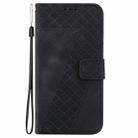 For Motorola Moto G04s / Moto E14 Seven-shaped Embossed Leather Phone Case(Black) - 2