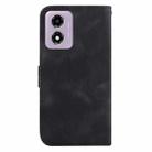For Motorola Moto G04s / Moto E14 Seven-shaped Embossed Leather Phone Case(Black) - 3