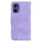 For Motorola Moto G85 Seven-shaped Embossed Leather Phone Case(Purple) - 3