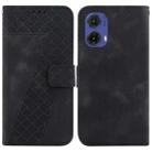 For Motorola Moto G85 Seven-shaped Embossed Leather Phone Case(Black) - 1