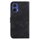 For Motorola Moto G85 Seven-shaped Embossed Leather Phone Case(Black) - 3