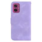 For Motorola Moto G55 Seven-shaped Embossed Leather Phone Case(Purple) - 3