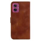 For Motorola Moto G55 Seven-shaped Embossed Leather Phone Case(Brown) - 3