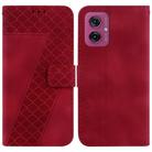 For Motorola Moto G55 Seven-shaped Embossed Leather Phone Case(Red) - 1