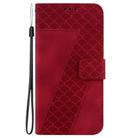 For Motorola Moto G55 Seven-shaped Embossed Leather Phone Case(Red) - 2