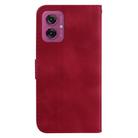 For Motorola Moto G55 Seven-shaped Embossed Leather Phone Case(Red) - 3