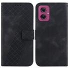 For Motorola Moto G55 Seven-shaped Embossed Leather Phone Case(Black) - 1