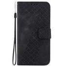 For Motorola Moto G55 Seven-shaped Embossed Leather Phone Case(Black) - 2