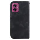 For Motorola Moto G55 Seven-shaped Embossed Leather Phone Case(Black) - 3