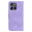 For Motorola Edge 50 Neo 5G Global Seven-shaped Embossed Leather Phone Case(Purple) - 3