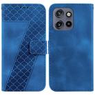 For Motorola Edge 50 Neo 5G Global Seven-shaped Embossed Leather Phone Case(Blue) - 1