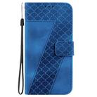 For Motorola Edge 50 Neo 5G Global Seven-shaped Embossed Leather Phone Case(Blue) - 2