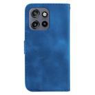 For Motorola Edge 50 Neo 5G Global Seven-shaped Embossed Leather Phone Case(Blue) - 3