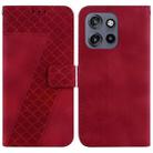 For Motorola Edge 50 Neo 5G Global Seven-shaped Embossed Leather Phone Case(Red) - 1