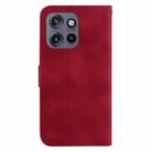 For Motorola Edge 50 Neo 5G Global Seven-shaped Embossed Leather Phone Case(Red) - 3