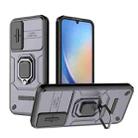 For Samsung Galaxy A34 5G Sliding Camshield TPU + PC Shockproof Phone Case with Holder(Purple) - 1