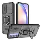 For Samsung Galaxy A54 5G Sliding Camshield TPU + PC Shockproof Phone Case with Holder(Black) - 1