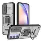 For Samsung Galaxy A54 5G Sliding Camshield TPU + PC Shockproof Phone Case with Holder(Grey) - 1