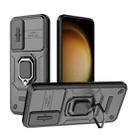 For Samsung Galaxy S23+ 5G Sliding Camshield TPU + PC Shockproof Phone Case with Holder(Black) - 1