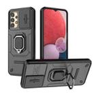 For Samsung Galaxy A13 5G Sliding Camshield TPU + PC Shockproof Phone Case with Holder(Black) - 1