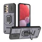 For Samsung Galaxy A13 5G Sliding Camshield TPU + PC Shockproof Phone Case with Holder(Purple) - 1