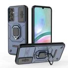 For Samsung Galaxy A15 5G Sliding Camshield TPU + PC Shockproof Phone Case with Holder(Blue) - 1