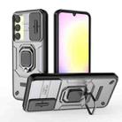 For Samsung Galaxy A25 5G Sliding Camshield TPU + PC Shockproof Phone Case with Holder(Grey) - 1