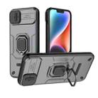 For iPhone 14 Plus Sliding Camshield TPU + PC Shockproof Phone Case with Holder(Grey) - 1