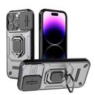 For iPhone 15 Pro Sliding Camshield TPU + PC Shockproof Phone Case with Holder(Grey) - 1