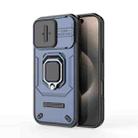 For iPhone 16 Pro Sliding Camshield TPU + PC Shockproof Phone Case with Holder(Blue) - 1