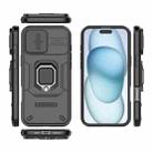 For iPhone 16 Plus Sliding Camshield TPU + PC Shockproof Phone Case with Holder(Black) - 3