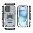 For iPhone 16 Plus Sliding Camshield TPU + PC Shockproof Phone Case with Holder(Grey) - 3