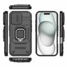 For iPhone 16 Sliding Camshield TPU + PC Shockproof Phone Case with Holder(Black) - 3